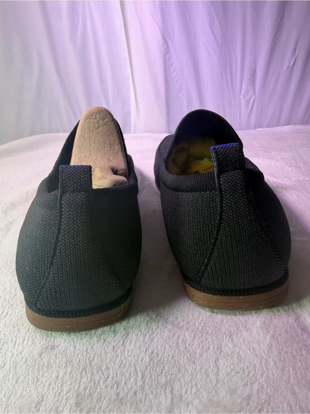 Rothy's Black Men's Slip-On Loafers with Brown Sole